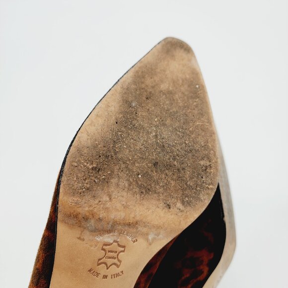Amalfi Vilma Pumps Heels Womens Size 8.5B Leather Made In Italy Cheetah Print - Picture 9 of 9